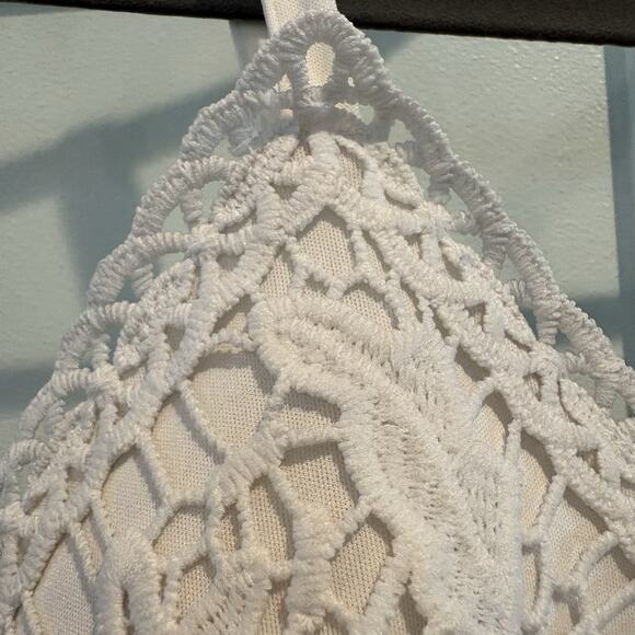 Babydoll Tank XS Bloom Lace Y2K Festival Fairy Sunflowers Hanky hem built in bra - Picture 6 of 12